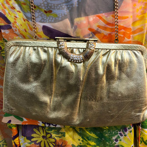 Vintage Gold Shoulder Purse Chain Metallic